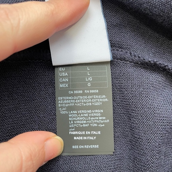 Paul & Shark Men’s 100% Virgin Wool Made in Italy Half Zip Navy and Gray Sweater - Picture 6 of 15